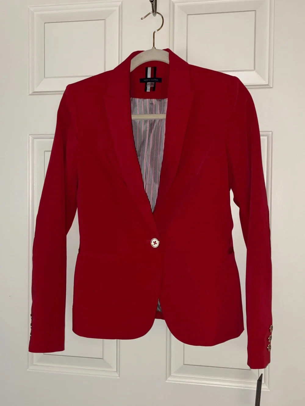 NWT‎ Tommy Hilfiger women's Red Single Button Blazer Sz 2 blazer